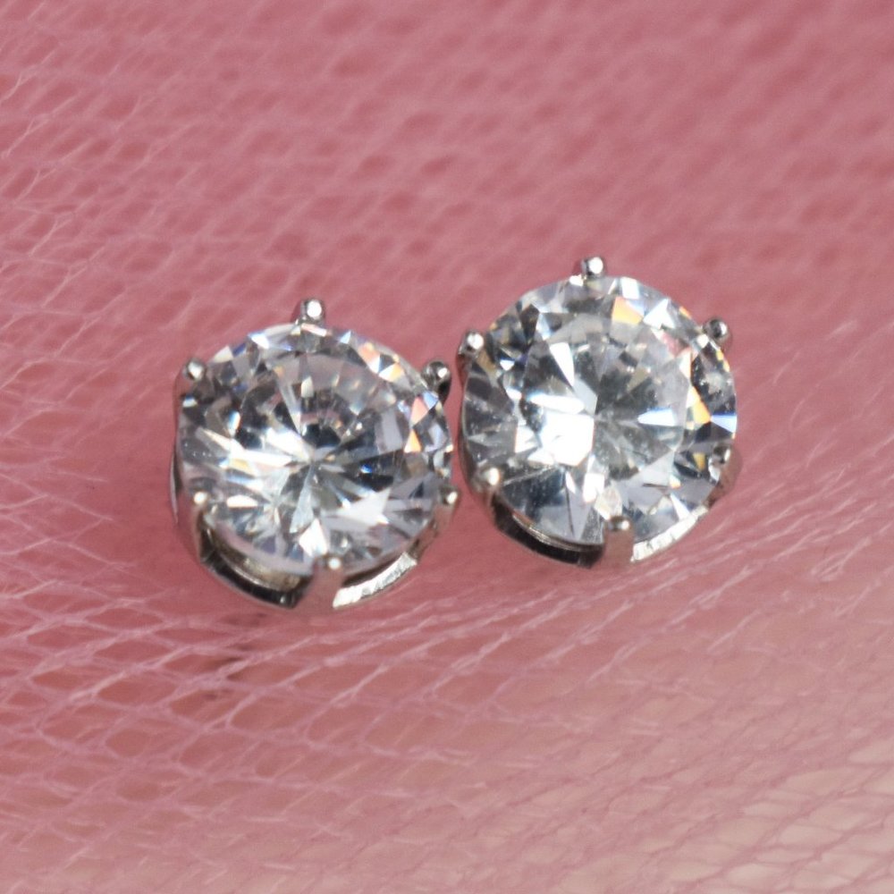 Super Shiny Cz Studs, Basic Casual Stud Earrings,… - image 2